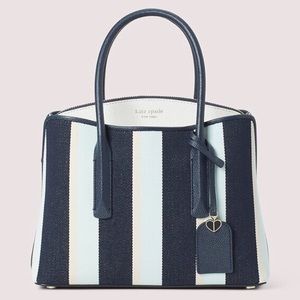 Kate spade margaux canvas stripe medium satchel